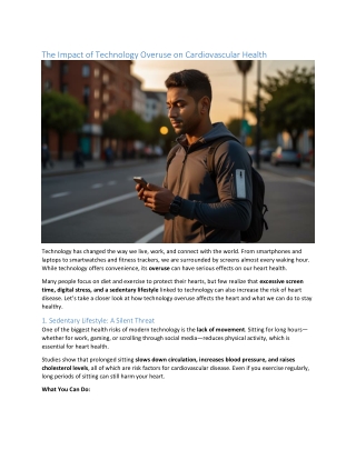 The Impact of Technology Overuse on Cardiovascular Health