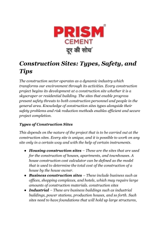 Construction Sites_ Types, Safety, and Tips