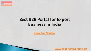 best b2b portal for export business in india