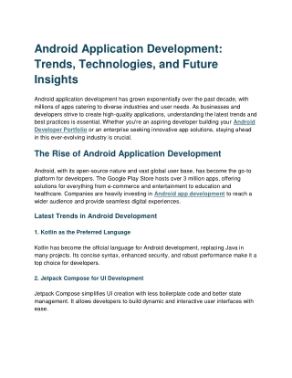 android application development trends