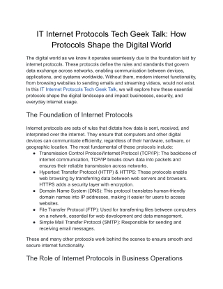 it internet protocols tech geek talk