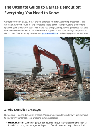 the ultimate guide to garage demolition