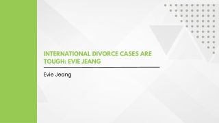 International Divorce Cases are Tough Evie Jeang