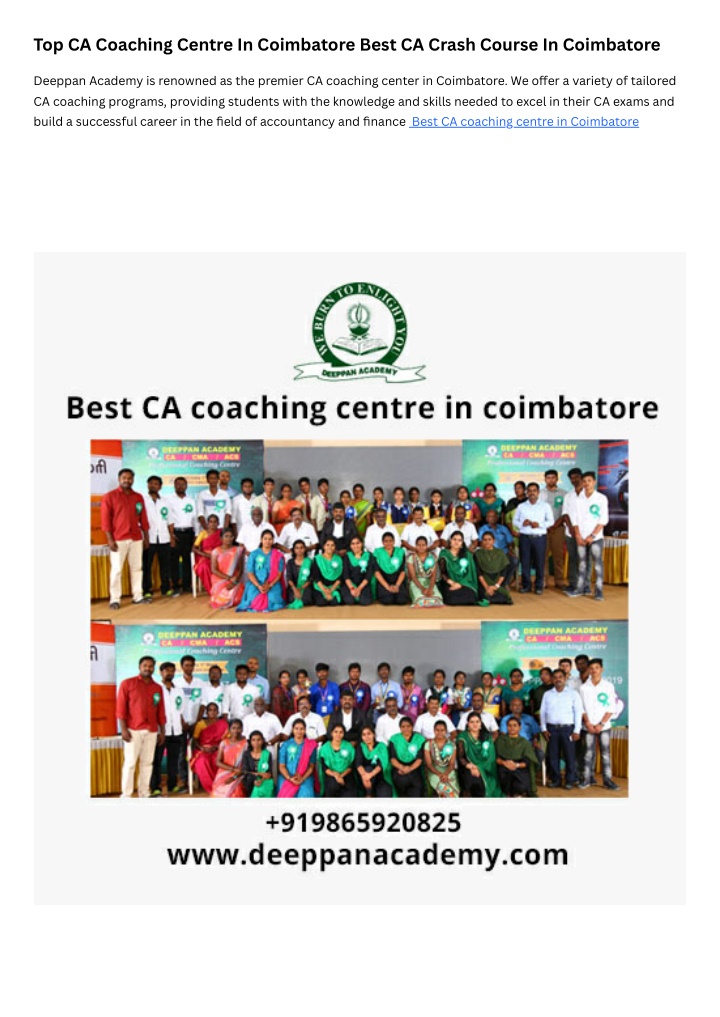 top ca coaching centre in coimbatore best