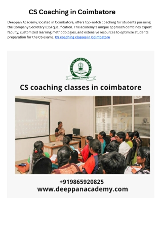 CS Coaching Classes in Coimbatore CS Coaching near Gandhipuram CBE