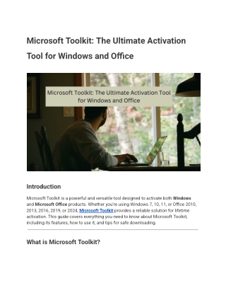 microsoft toolkit the ultimate activation