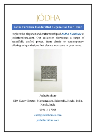 Jodha Furniture Handcrafted Elegance for Your Home