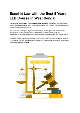excel in law with the best 5 years llb course