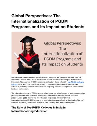 Global Perspectives_ The Internationalization of PGDM Programs and Its Impact on Students