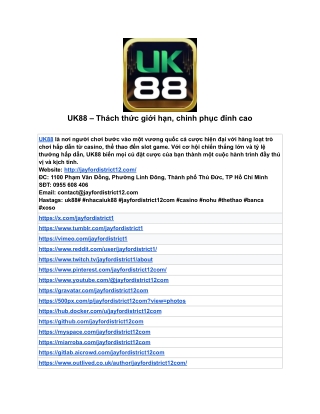 UK88 – Thách thức giới hạn, chinh phục đỉnh cao