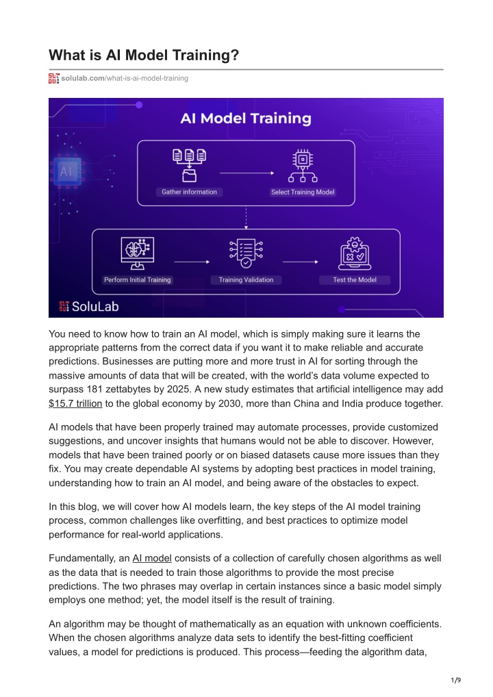 what is ai model training