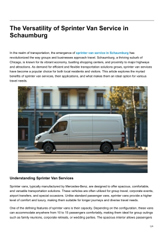the versatility of sprinter van service