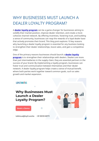 Dealer Loyalty Programs