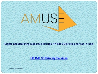 Digital manufacturing resources through HP MJF 3D printing service in India