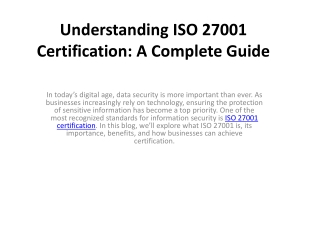 understanding iso 27001 certification a complete guide