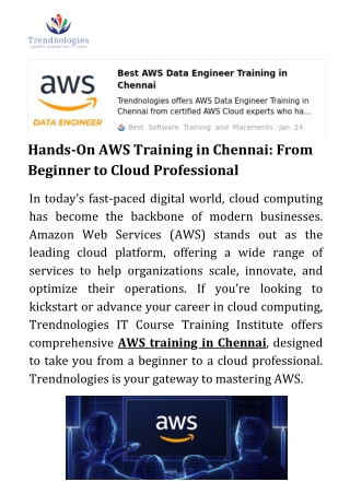 AWS Training in Chennai From Beginner