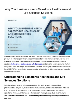 Why Your Business Needs Salesforce Healthcare and Life Sciences Solutions