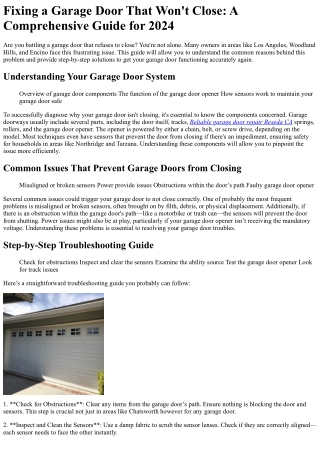 fixing a garage door that won t close