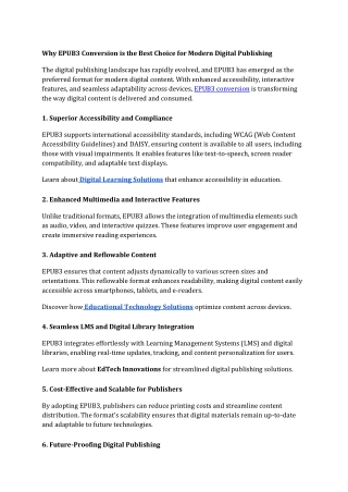 why epub3 conversion is the best choice