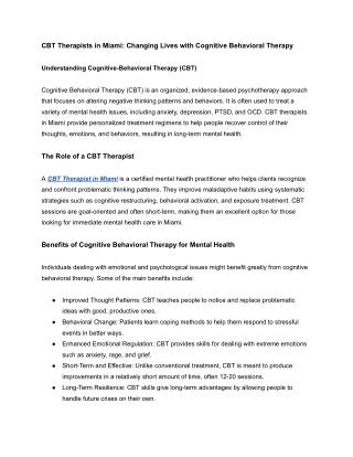 cbt therapists in miami changing lives with