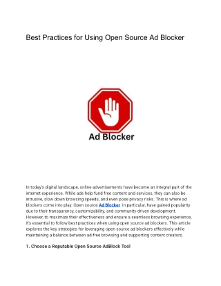 best practices for using open source ad blocker