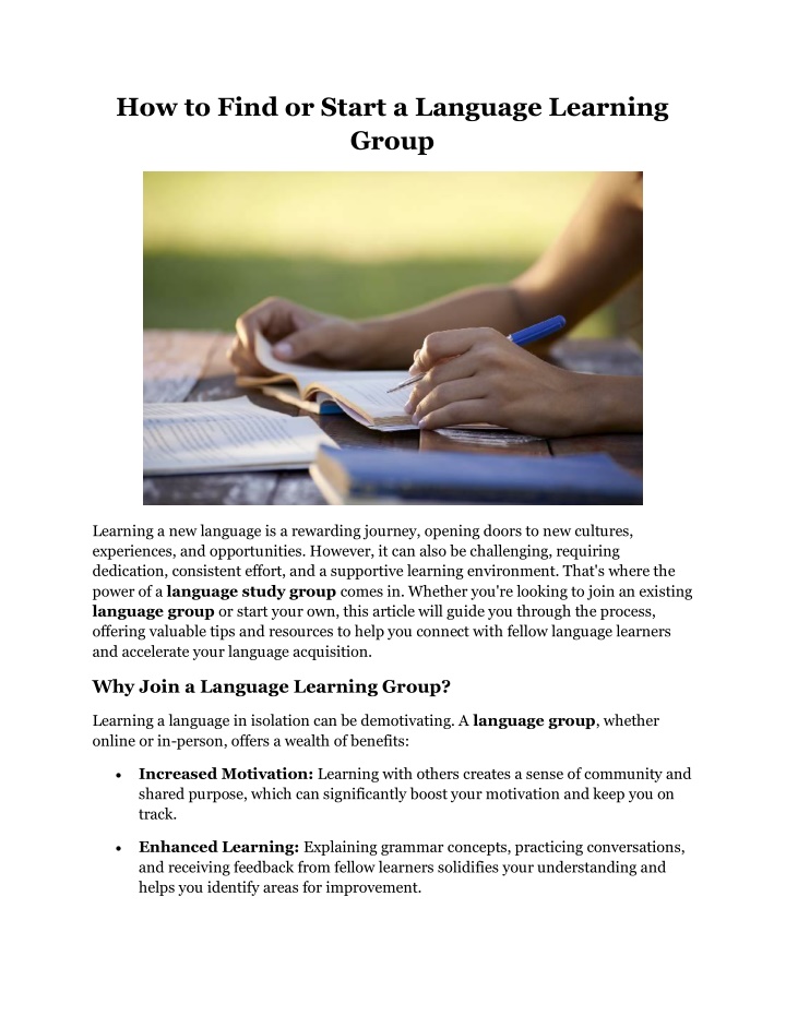 how to find or start a language learning group