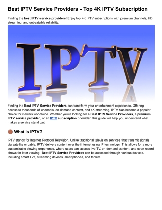 best iptv service providers top 4k iptv