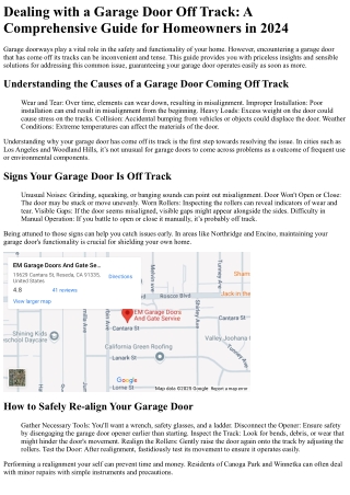 dealing with a garage door off track