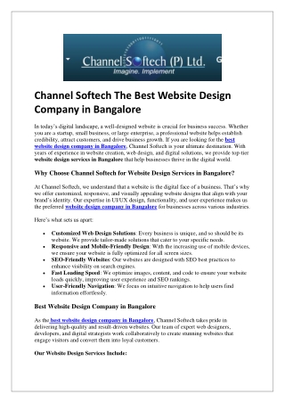 channel softech the best website design company