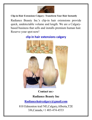Clip-in Hair Extensions Calgary Transform Your Hair Instantly