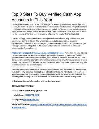 Top 3 Sites To Buy Verified Cash App Accounts In This Year