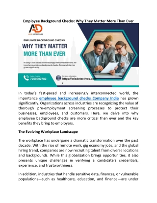 Employee Background Checks Why They Matter More Than Ever