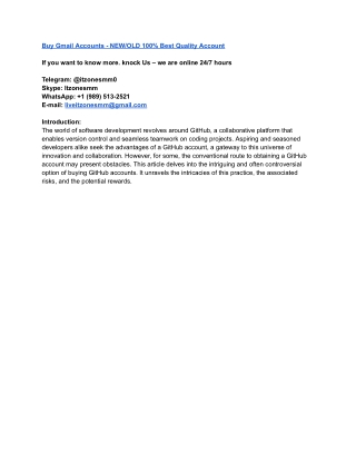Buy Gmail Accounts - NEW_OLD 100% Best Quality Account