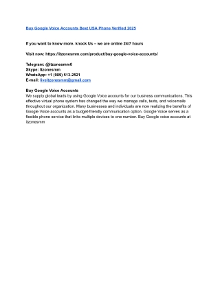Buy Google Voice Accounts Best USA Phone Verified 2025