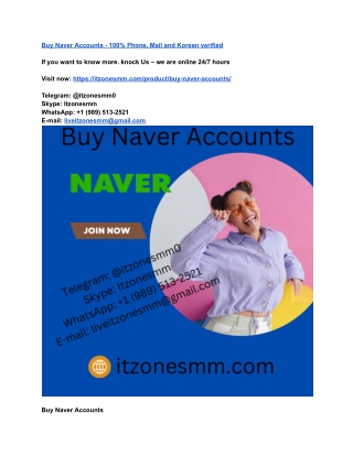 Buy Naver Accounts - 100% Phone, Mail and Korean verified