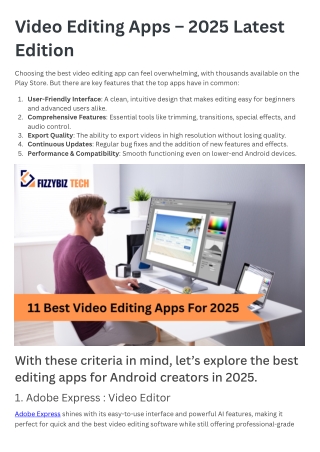 video editing apps 2025 latest edition