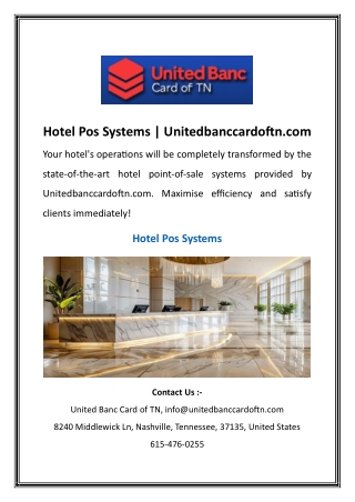 Hotel Pos Systems | Unitedbanccardoftn.com
