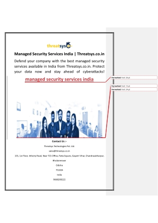 Managed Security Services India  Threatsys.co.in
