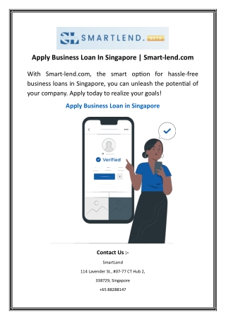 Apply Business Loan In Singapore | Smart-lend.com