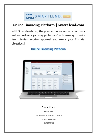 Online Financing Platform | Smart-lend.com