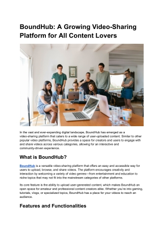 boundhub a growing video sharing platform