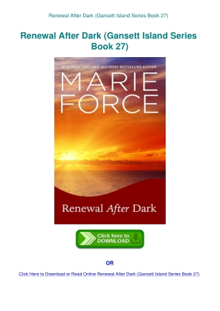 Renewal After Dark (Gansett Island Series Book 27)