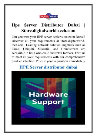 hpe server distributor dubai store digitalworld