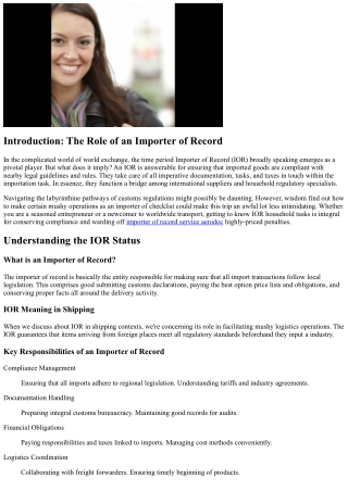 How to Ensure Smooth Operations as an Importer of Record