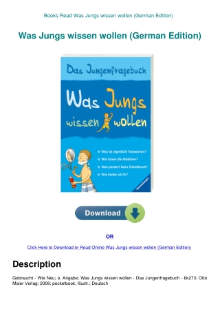 Books Read Was Jungs wissen wollen (German Edition)