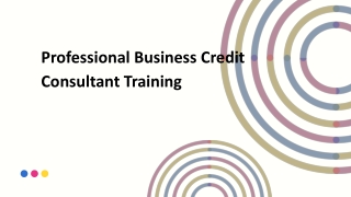 Professional Business Credit Consultant Training