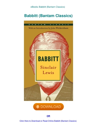 eBooks Babbitt (Bantam Classics)