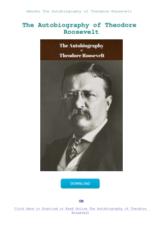 eBooks The Autobiography of Theodore Roosevelt