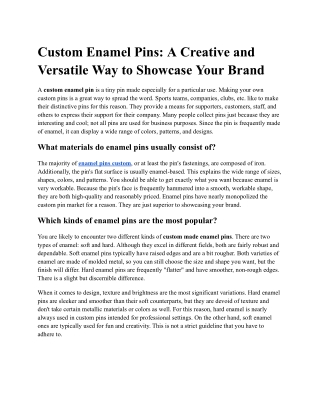 custom enamel pins a creative and versatile
