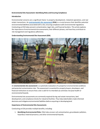 environmental site assessment identifying risks